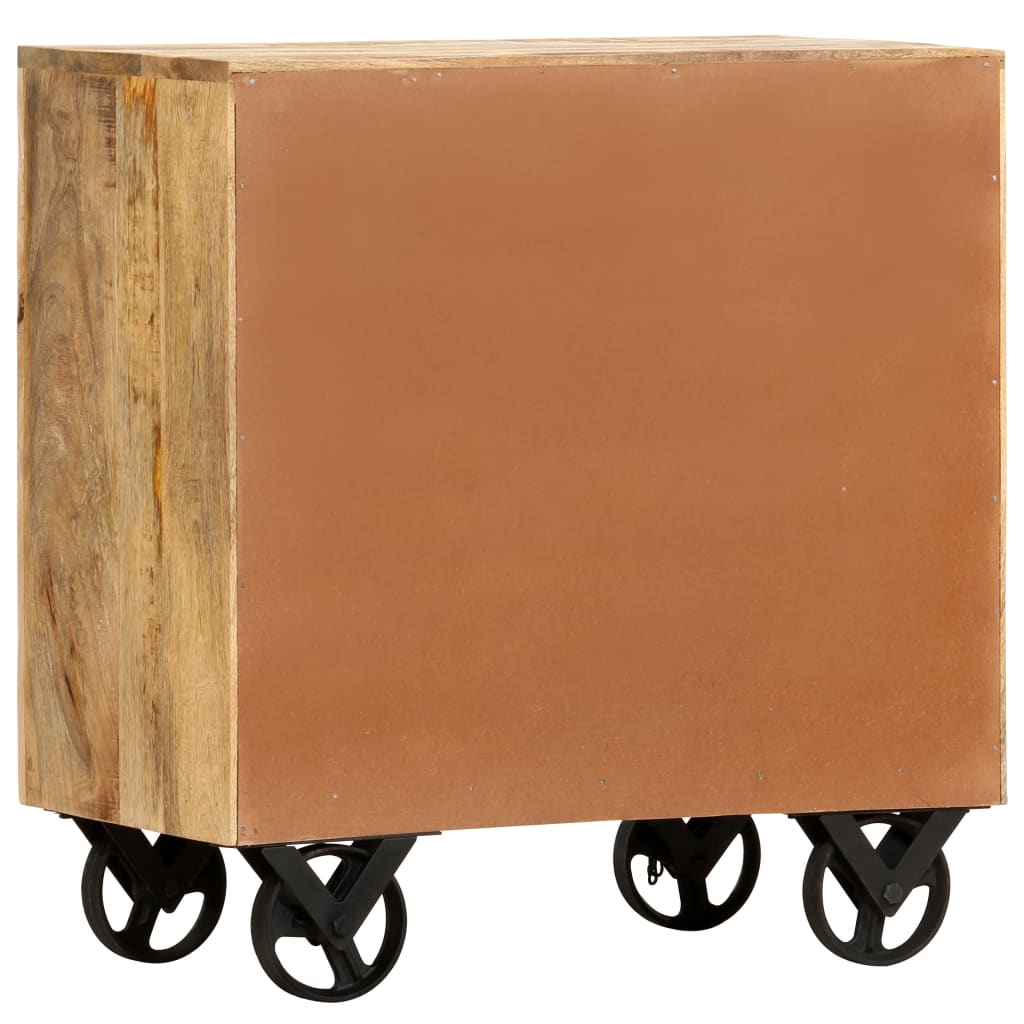 vidaXL Beistellschrank mit Rädern Massivholz Mango