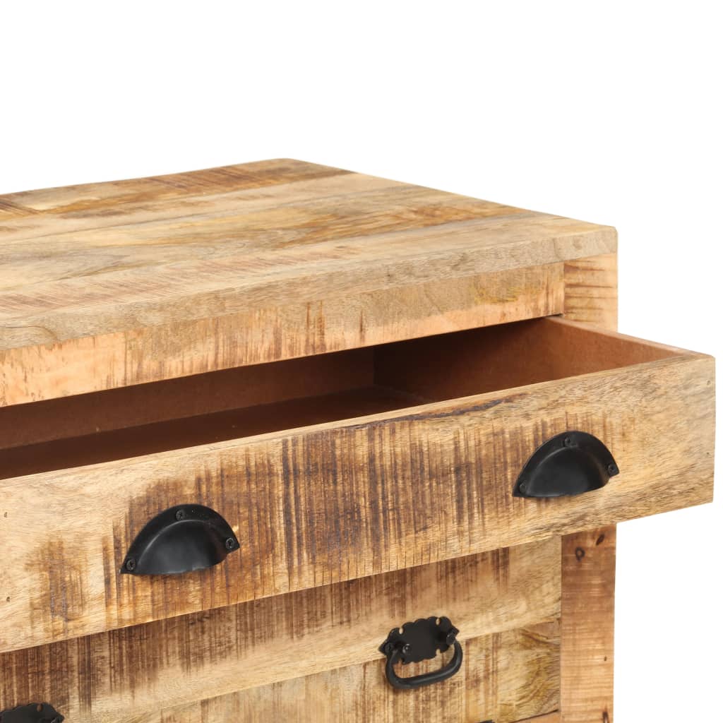 vidaXL Beistellschrank mit Rädern Massivholz Mango