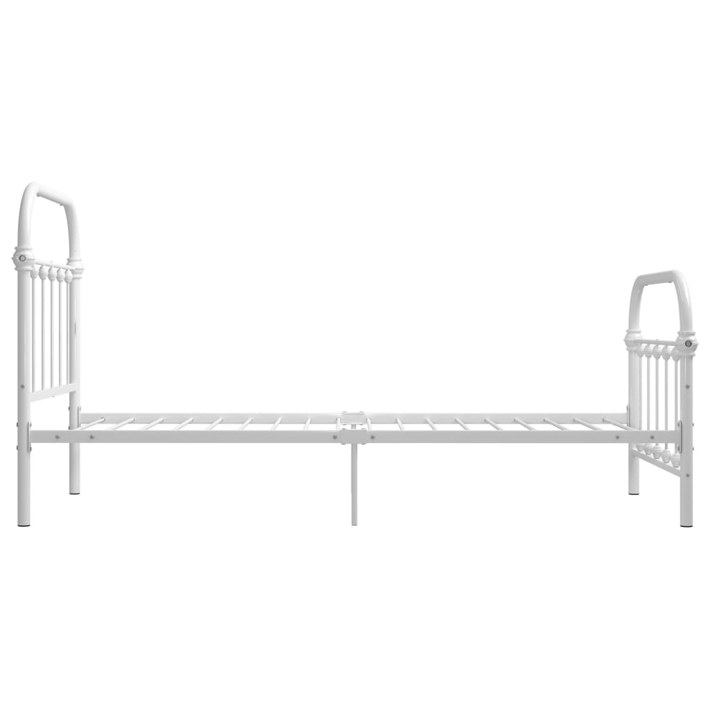 vidaXL Bettgestell Weiß Metall 90×200 cm