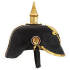 vidaXL Preußische Pickelhaube Antik Replik für LARP Schwarz Stahl