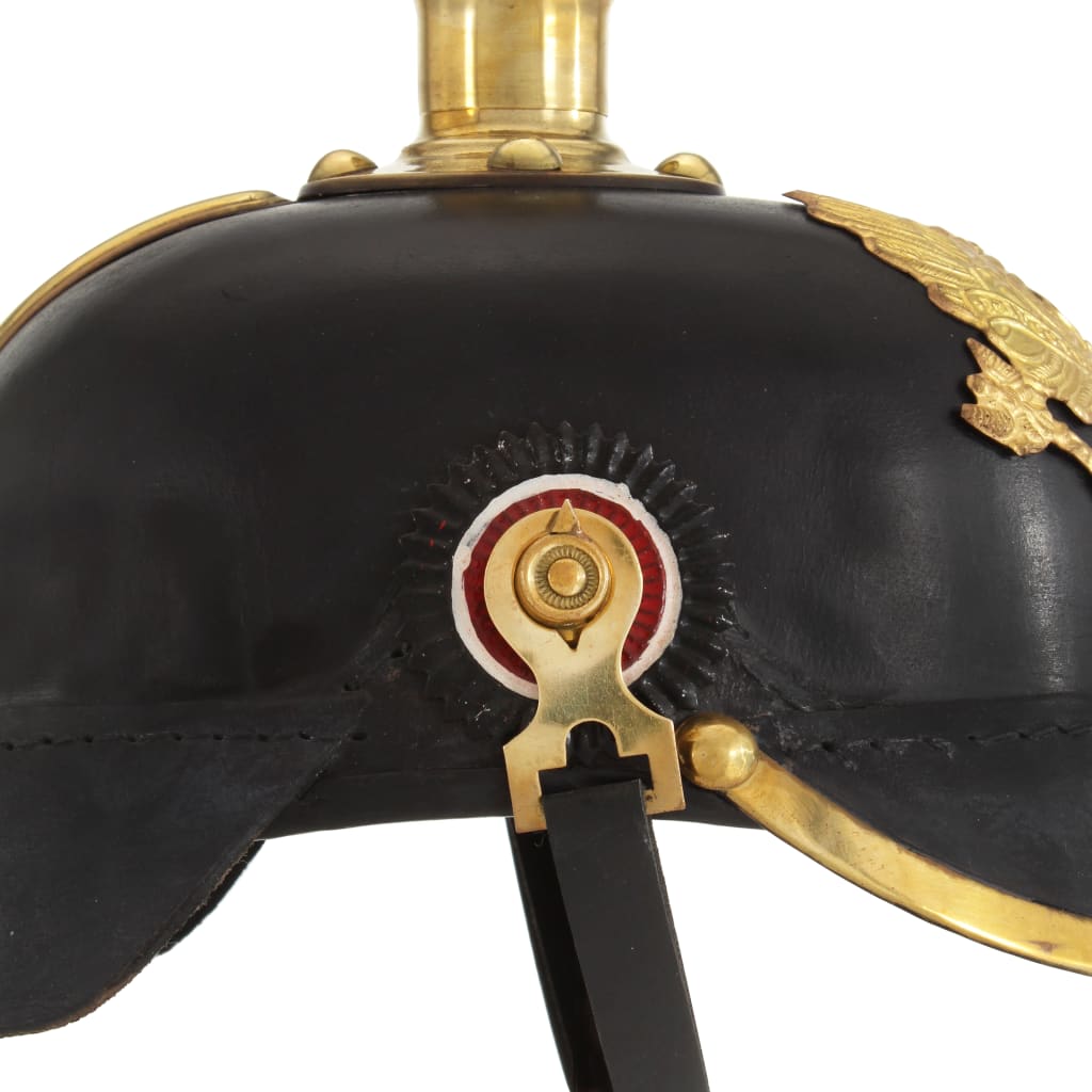 vidaXL Preußische Pickelhaube Antik Replik für LARP Schwarz Stahl