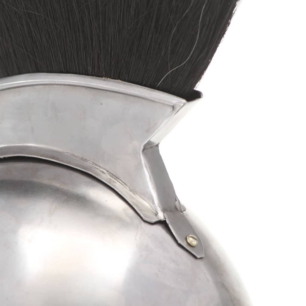 vidaXL Griechischer Krieger-Helm Antik Replik LARP Silbern Stahl