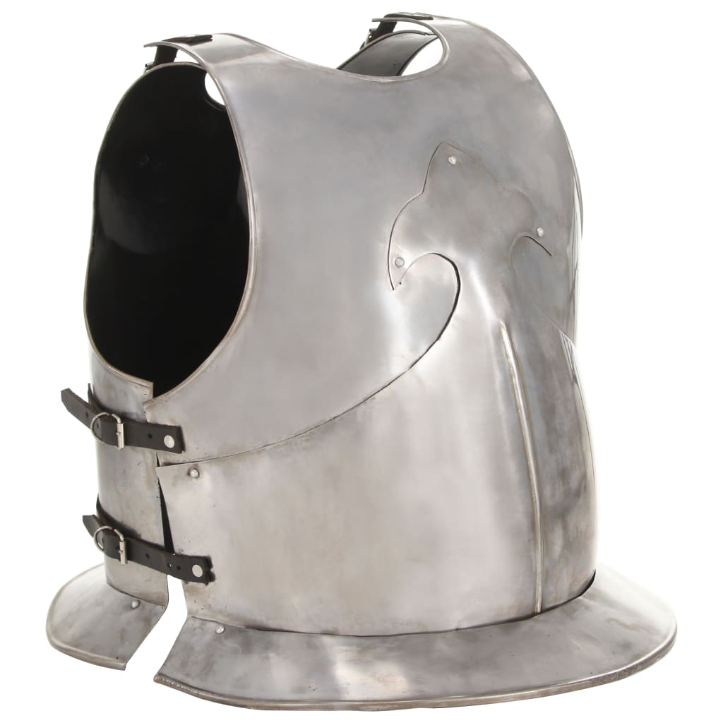 vidaXL Mittelalterlicher Ritter-Brustpanzer Kürass LARP Replik Silbern Stahl