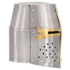 vidaXL Mittelalterlicher Kreuzritter-Helm Antik Replik LARP Silbern Stahl