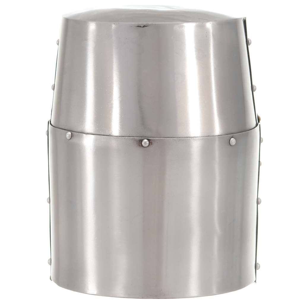 vidaXL Mittelalterlicher Kreuzritter-Helm Antik Replik LARP Silbern Stahl