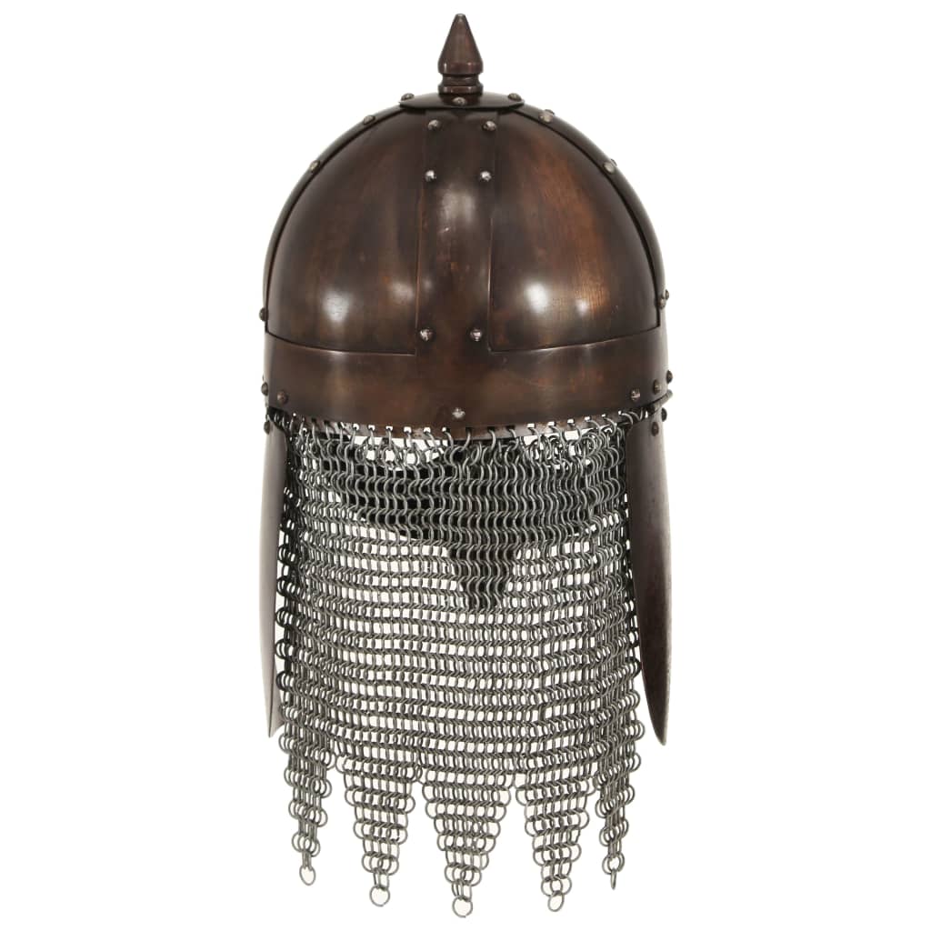 vidaXL Wikinger-Krieger-Helm Antik Replik für LARP Kupfern Stahl