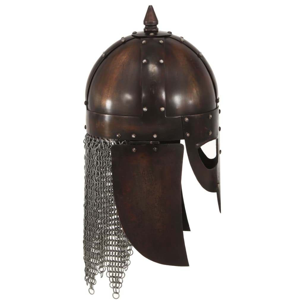vidaXL Wikinger-Krieger-Helm Antik Replik für LARP Kupfern Stahl
