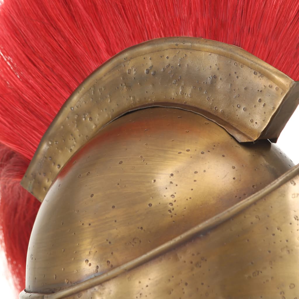 vidaXL Griechischer Krieger-Helm Antik Replik LARP Messing Stahl