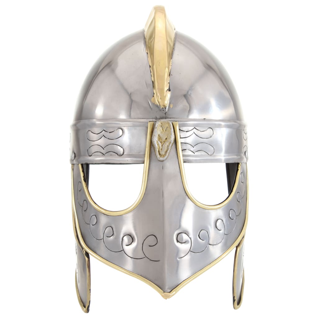 vidaXL Beowulf Helm Antik Replik für LARP Silbern Stahl