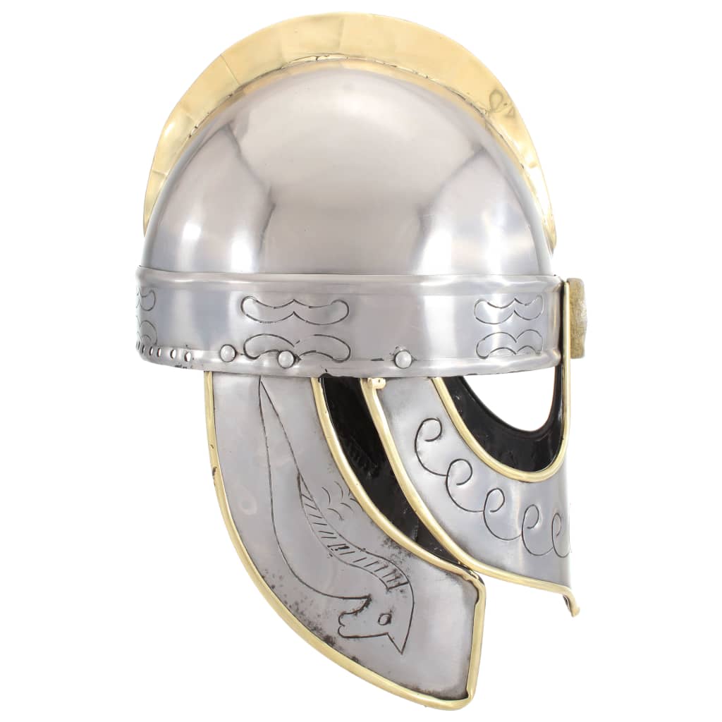 vidaXL Beowulf Helm Antik Replik für LARP Silbern Stahl