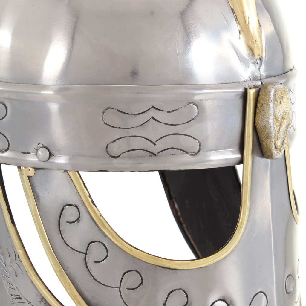 vidaXL Beowulf Helm Antik Replik für LARP Silbern Stahl
