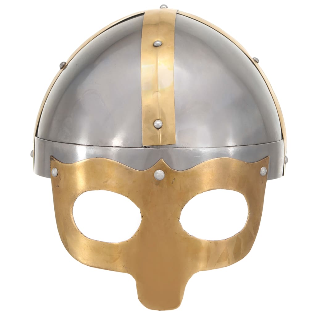 vidaXL Wikinger-Helm Antik Replik LARP Silbern Stahl