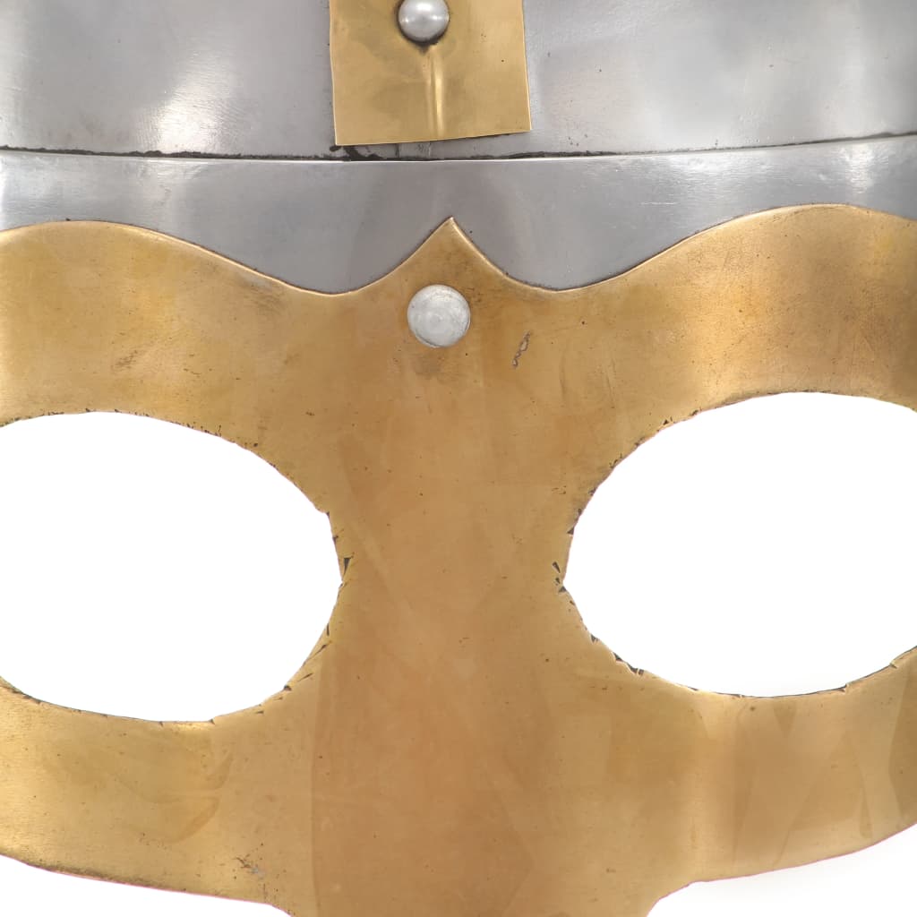 vidaXL Wikinger-Helm Antik Replik LARP Silbern Stahl
