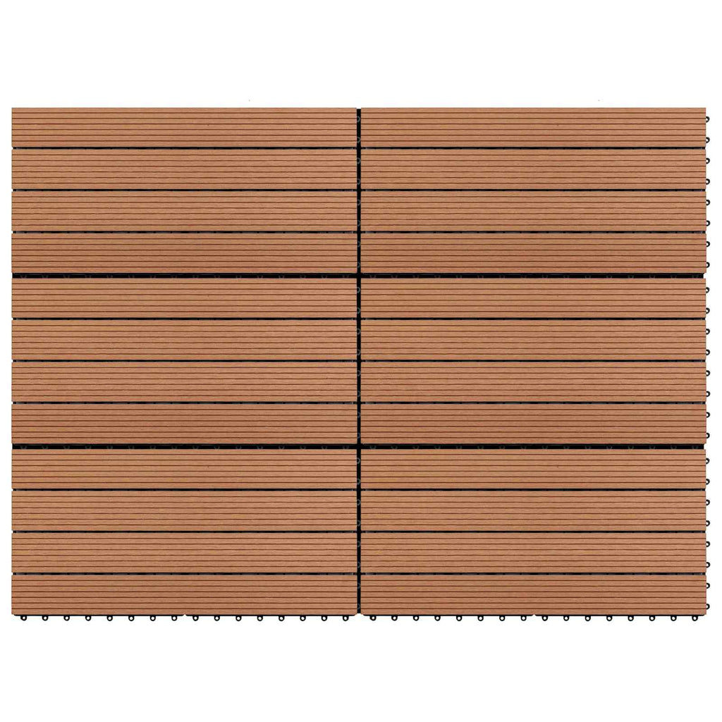 vidaXL Terrassenfliese 6 pcs Braun 60 x 30 cm WPC