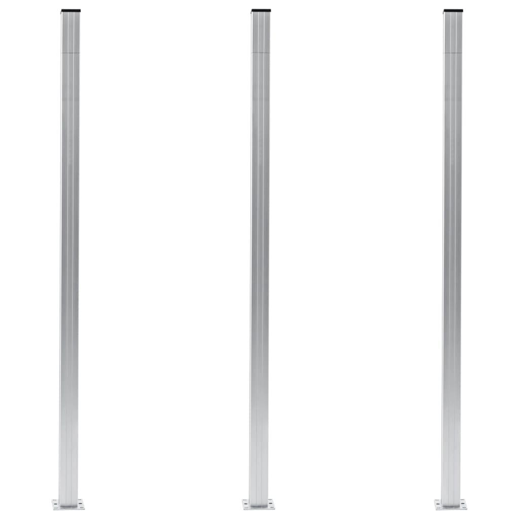 vidaXL Zaunpfosten 3 Stk. Aluminium 185 cm