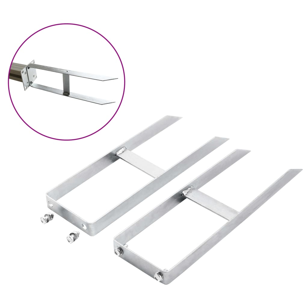 vidaXL Pfostenträger 2 Stk. für WPC Zaun Stahl 40 cm