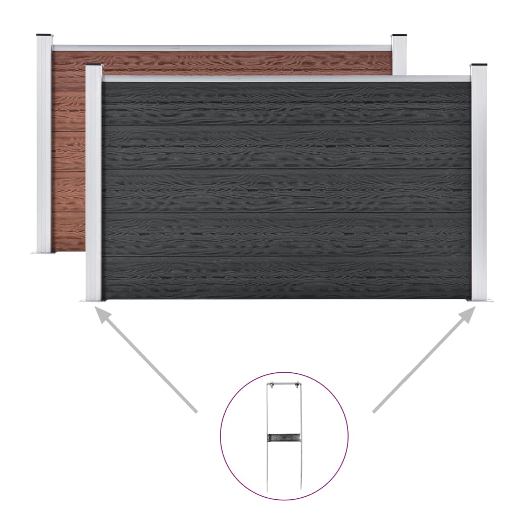 vidaXL Pfostenträger 2 Stk. für WPC Zaun Stahl 40 cm