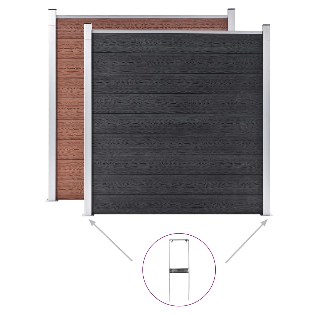vidaXL Pfostenträger 2 Stk. für WPC Zaun Stahl 40 cm