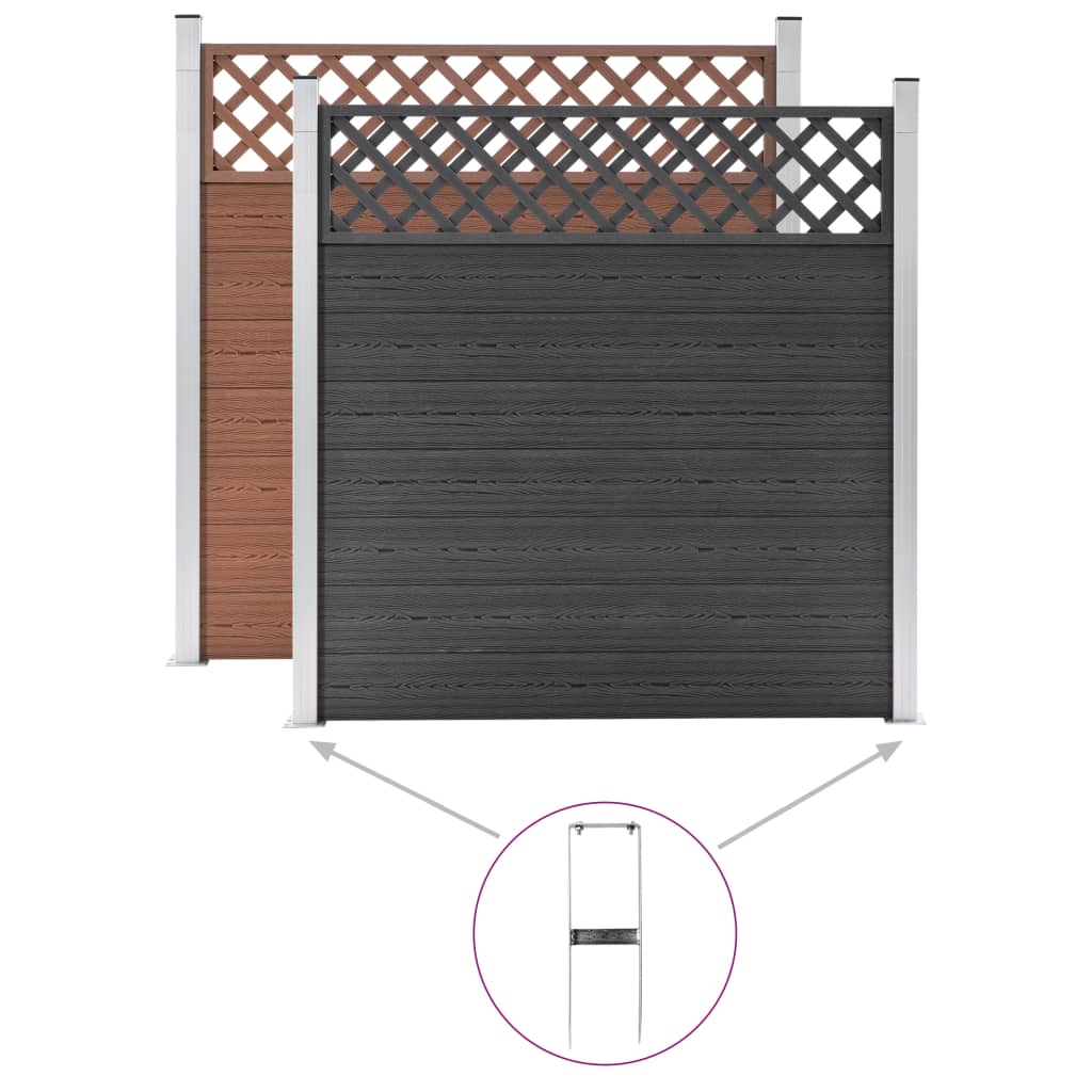 vidaXL Pfostenträger 2 Stk. für WPC Zaun Stahl 40 cm