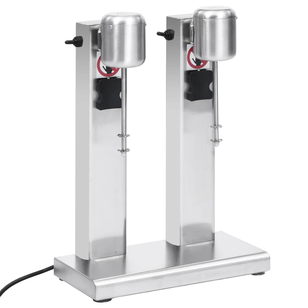 vidaXL Milchshake-Mixer mit zwei Bechern Edelstahl 2 L