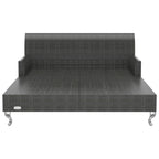 vidaXL 2-Personen-Sonnenliege mit Auflagen Poly Rattan Schwarz