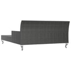 vidaXL 2-Personen-Sonnenliege mit Auflagen Poly Rattan Schwarz