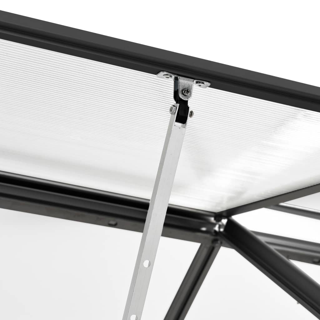 vidaXL Gewächshaus Anthrazit Aluminium 3,61 m²