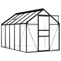 vidaXL Gewächshaus Anthrazit Aluminium 5,89 m²