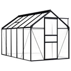 vidaXL Gewächshaus Anthrazit Aluminium 5,89 m²