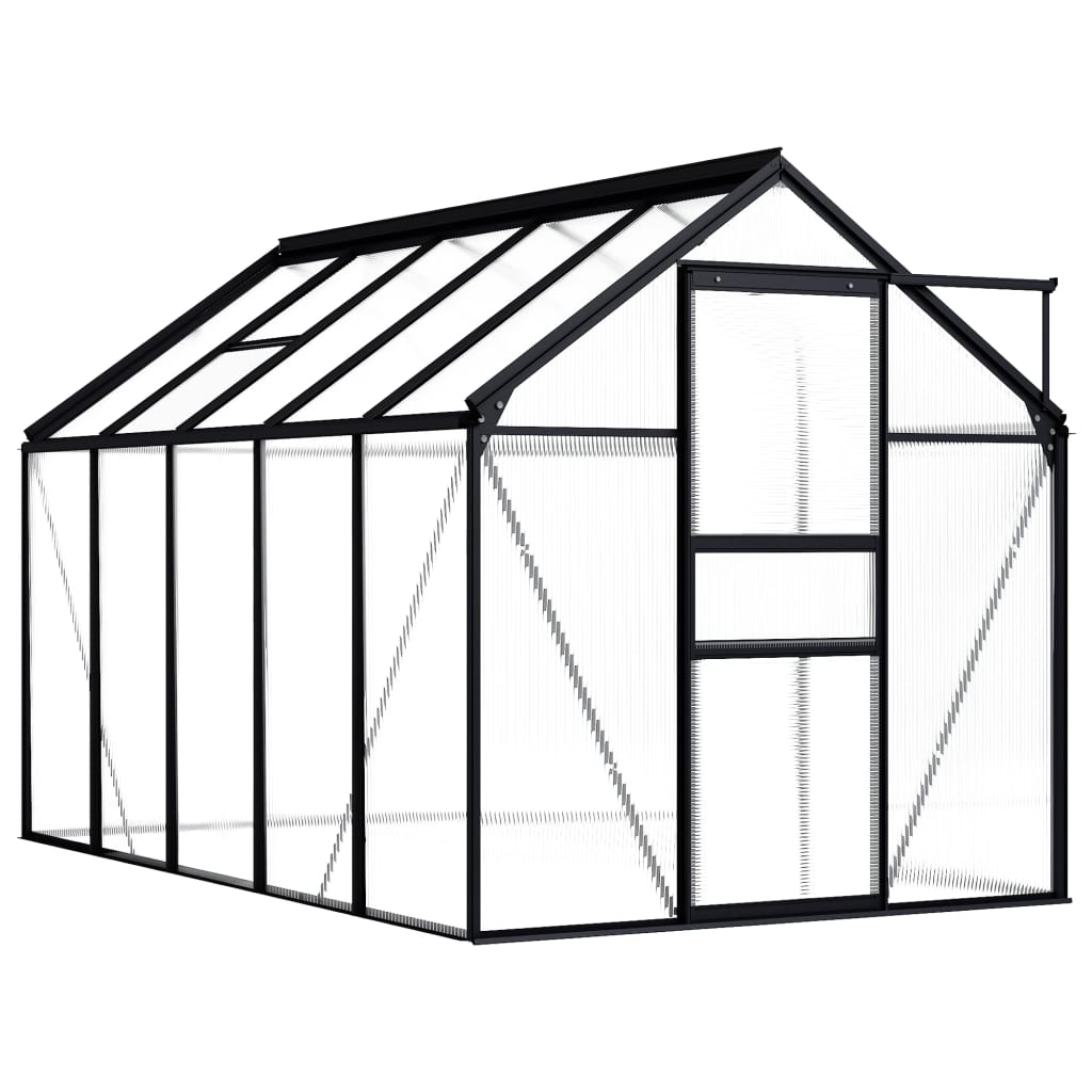 vidaXL Gewächshaus Anthrazit Aluminium 5,89 m²
