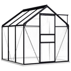 vidaXL Gewächshaus mit Fundament Anthrazit Aluminium 3,61 m²