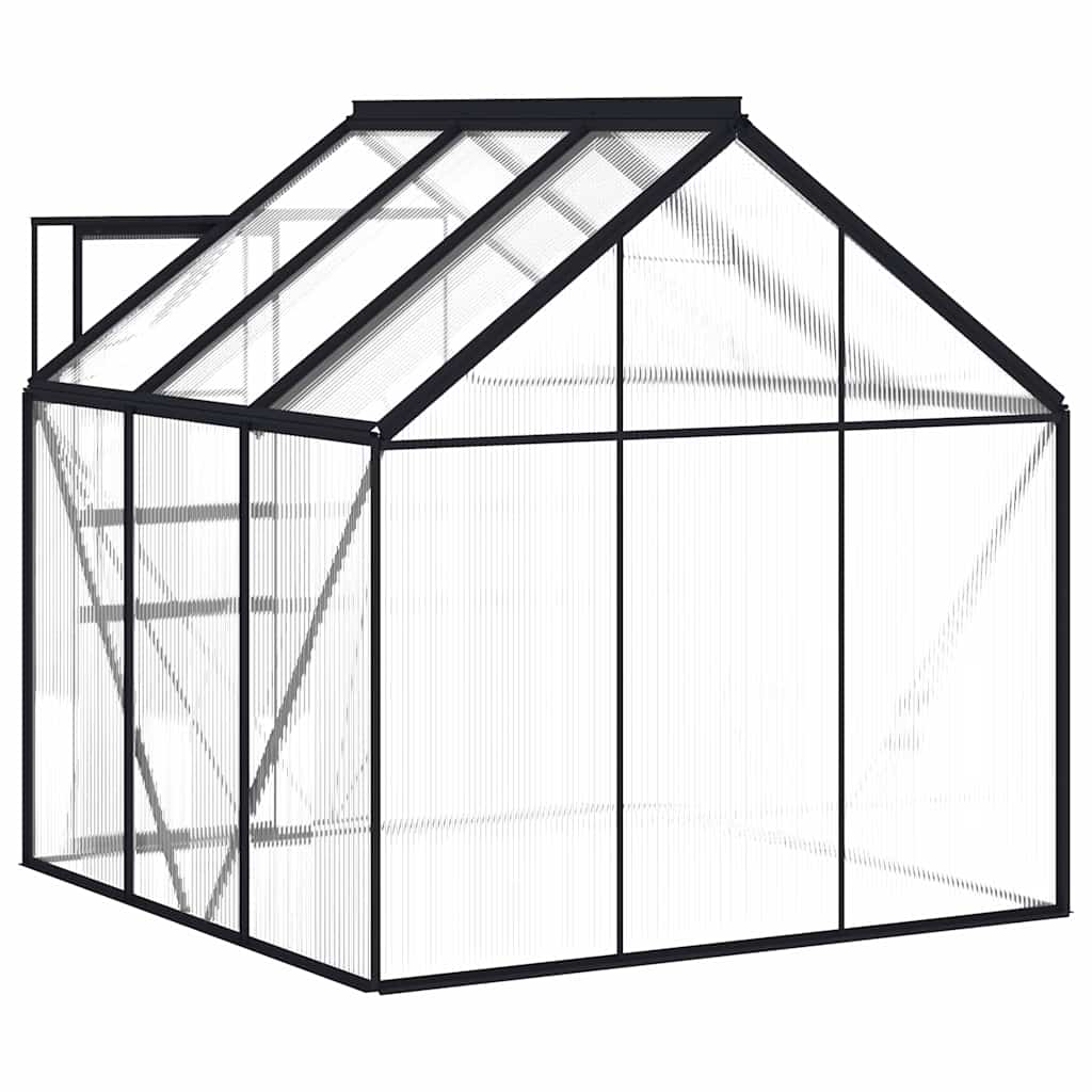 vidaXL Gewächshaus mit Fundament Anthrazit Aluminium 3,61 m²