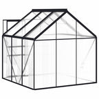 vidaXL Gewächshaus mit Fundament Anthrazit Aluminium 3,61 m²