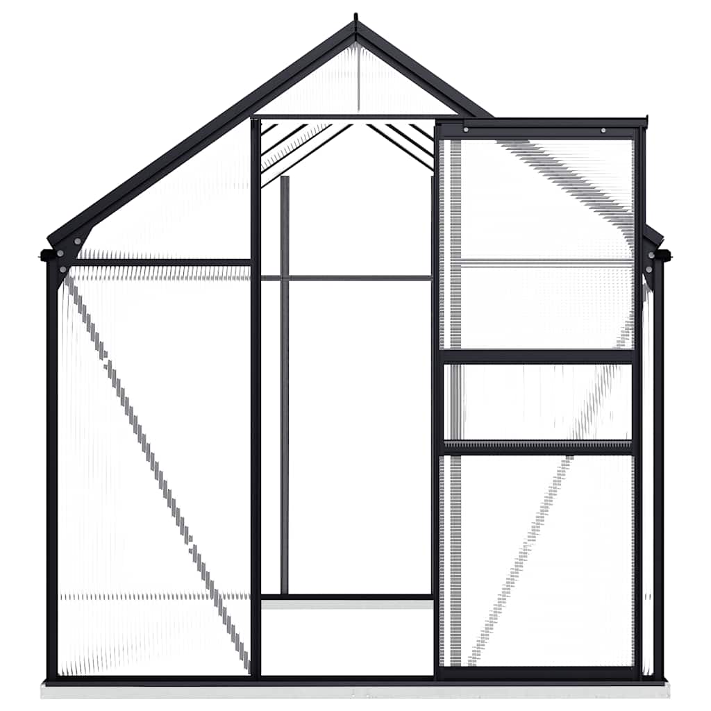 vidaXL Gewächshaus mit Fundament Anthrazit Aluminium 4,75 m²