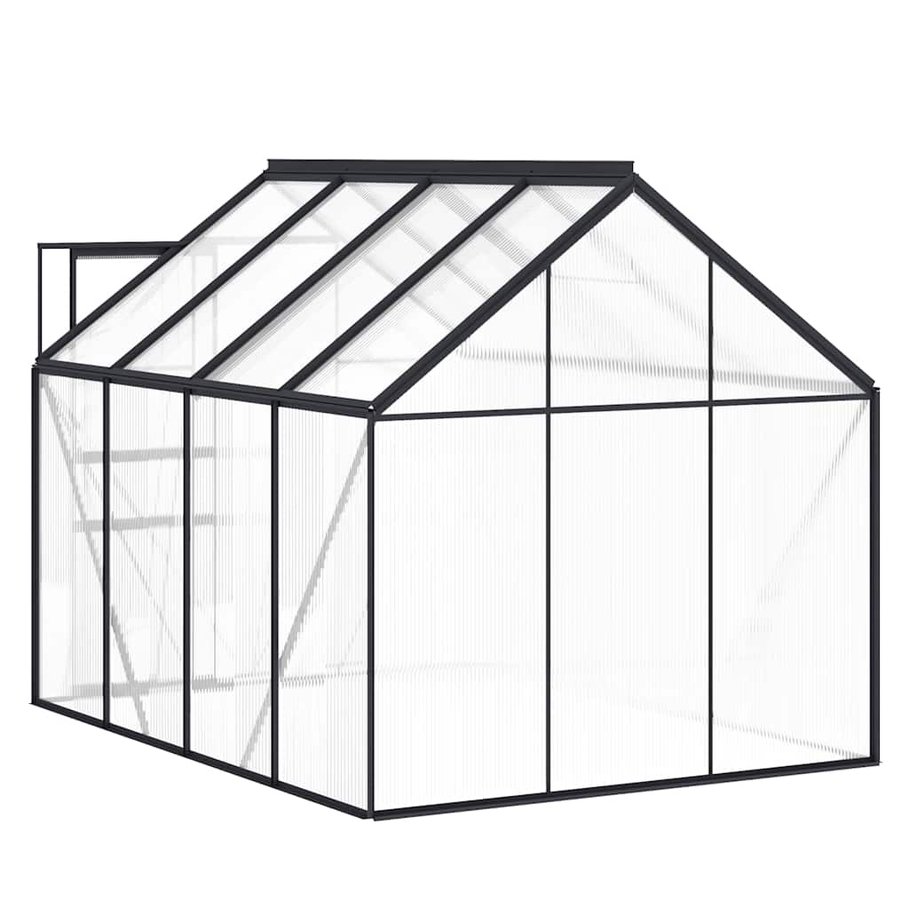 vidaXL Gewächshaus mit Fundament Anthrazit Aluminium 4,75 m²