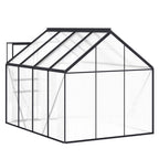 vidaXL Gewächshaus mit Fundament Anthrazit Aluminium 4,75 m²