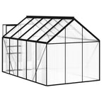vidaXL Gewächshaus mit Fundament Anthrazit Aluminium 5,89 m²