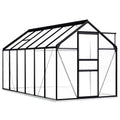 vidaXL Gewächshaus mit Fundament Anthrazit Aluminium 7,03 m²