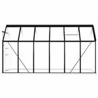vidaXL Gewächshaus mit Fundament Anthrazit Aluminium 7,03 m²