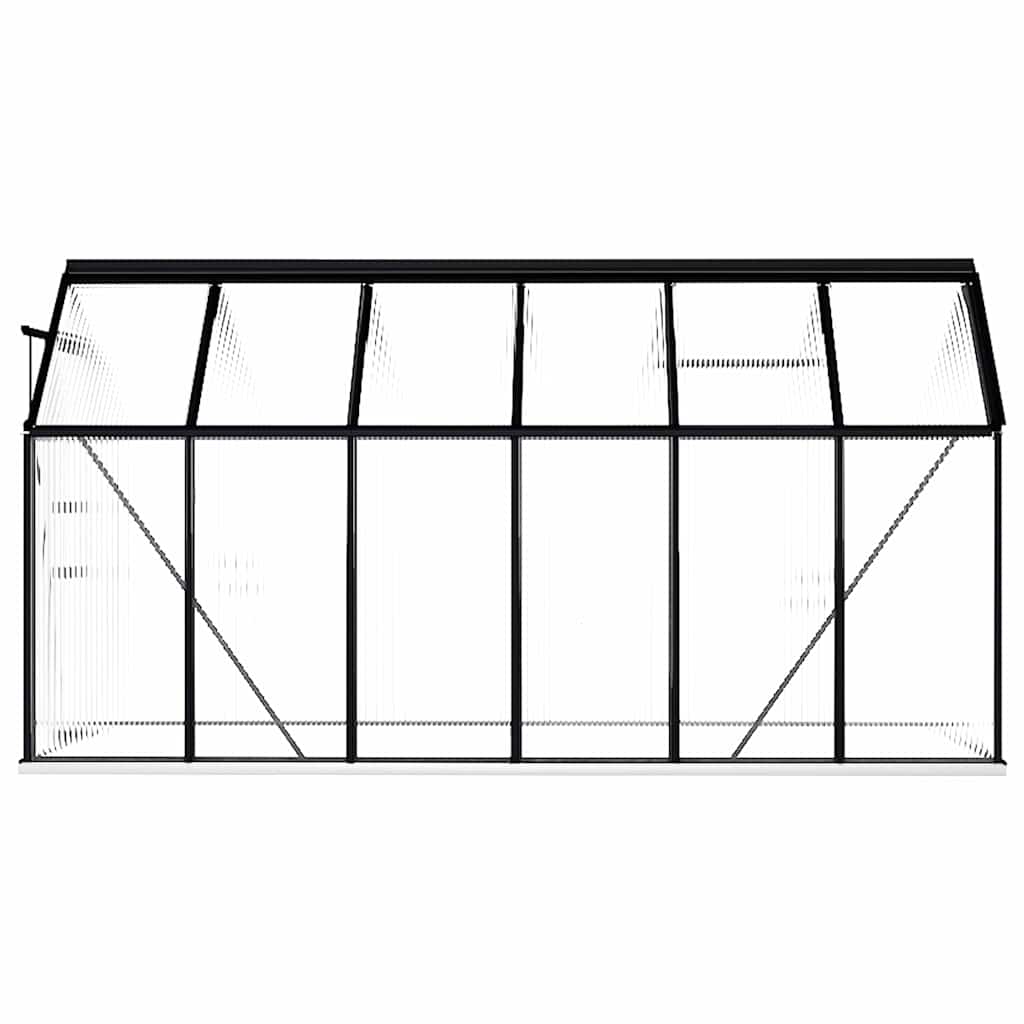 vidaXL Gewächshaus mit Fundament Anthrazit Aluminium 7,03 m²