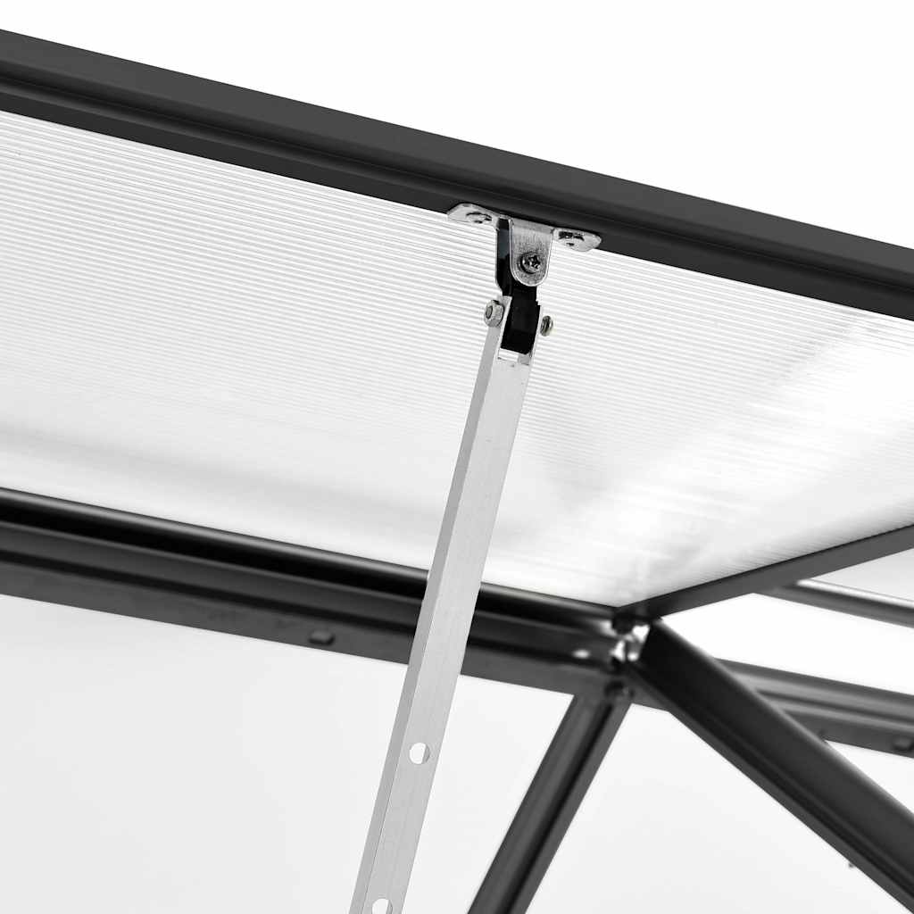 vidaXL Gewächshaus mit Fundament Anthrazit Aluminium 7,03 m²