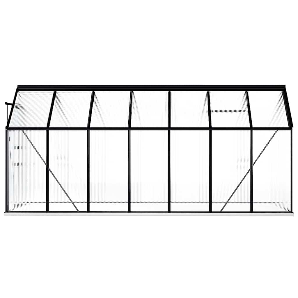 vidaXL Gewächshaus mit Fundament Anthrazit Aluminium 8,17 m²