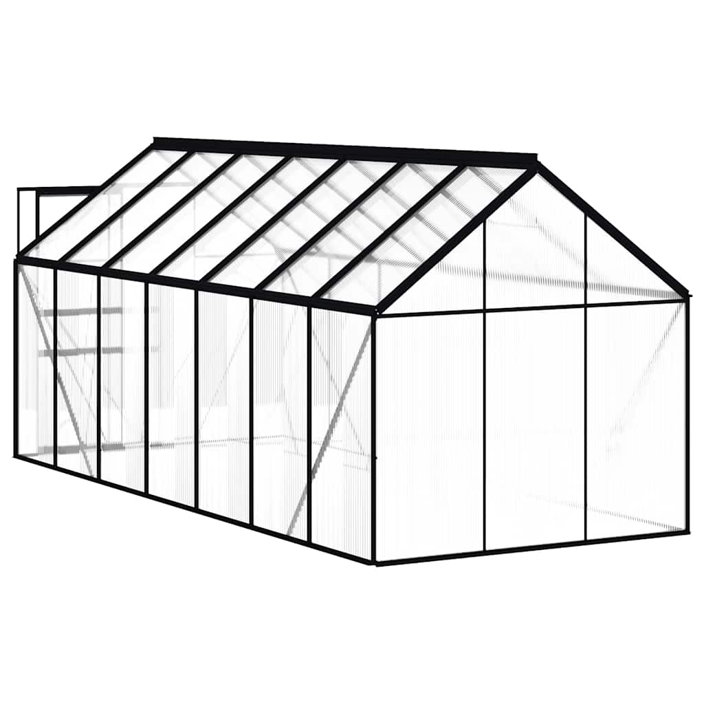 vidaXL Gewächshaus mit Fundament Anthrazit Aluminium 8,17 m²