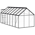 vidaXL Gewächshaus mit Fundament Anthrazit Aluminium 8,17 m²