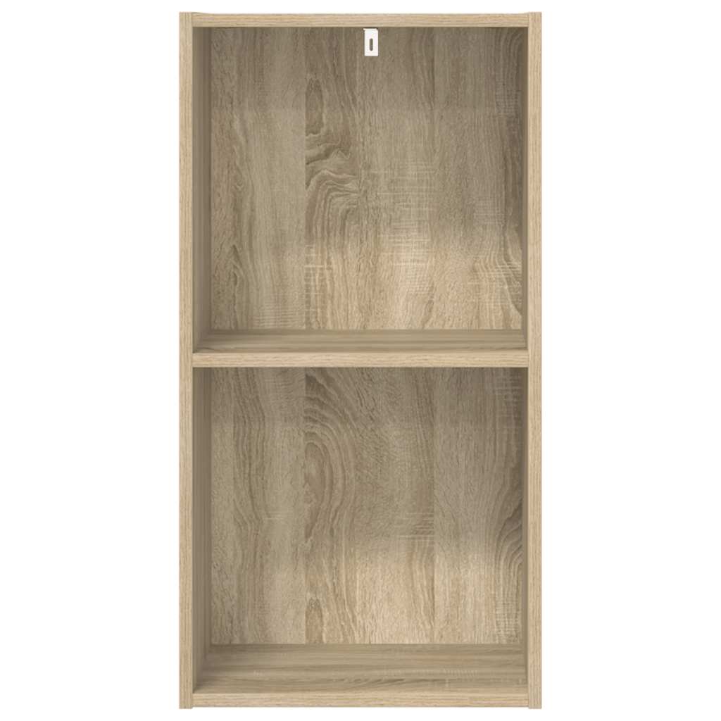 vidaXL Bücherregal 2 Fächer Sonoma-Eiche 40x30x76,5 cm Holzwerkstoff