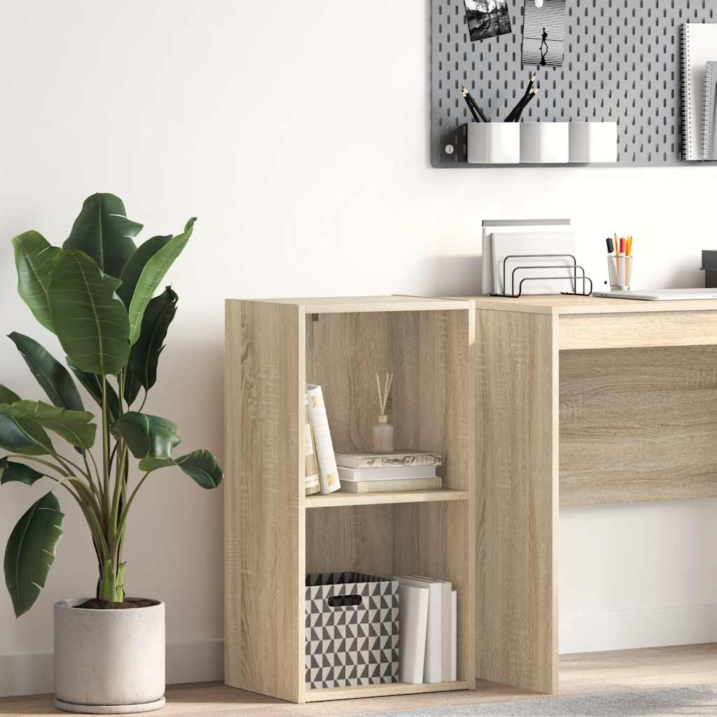 vidaXL Bücherregal 2 Fächer Sonoma-Eiche 40x30x76,5 cm Holzwerkstoff