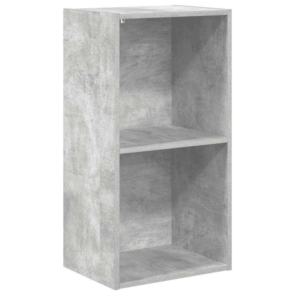 vidaXL Bücherregal 2 Fächer Betongrau 40x30x76,5 cm Holzwerkstoff