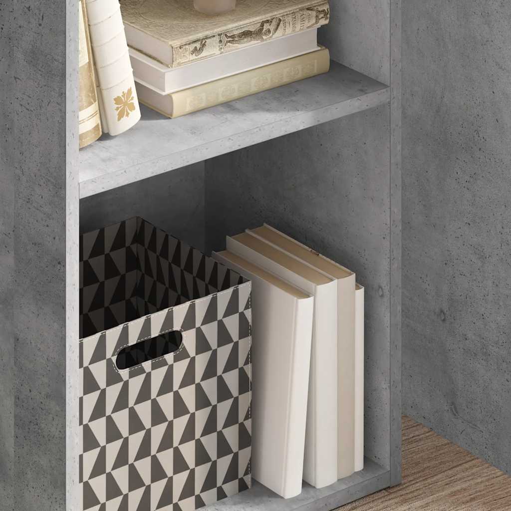 vidaXL Bücherregal 2 Fächer Betongrau 40x30x76,5 cm Holzwerkstoff
