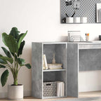 vidaXL Bücherregal 2 Fächer Betongrau 40x30x76,5 cm Holzwerkstoff