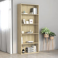 vidaXL Bücherregal 5 Fächer Sonoma-Eiche 80x30x189 cm Holzwerkstoff